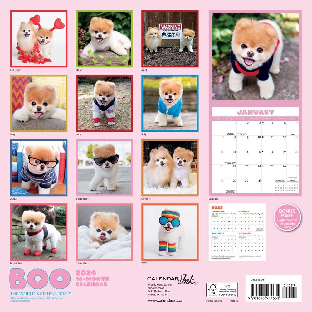 Boo 2024 Wall Calendar