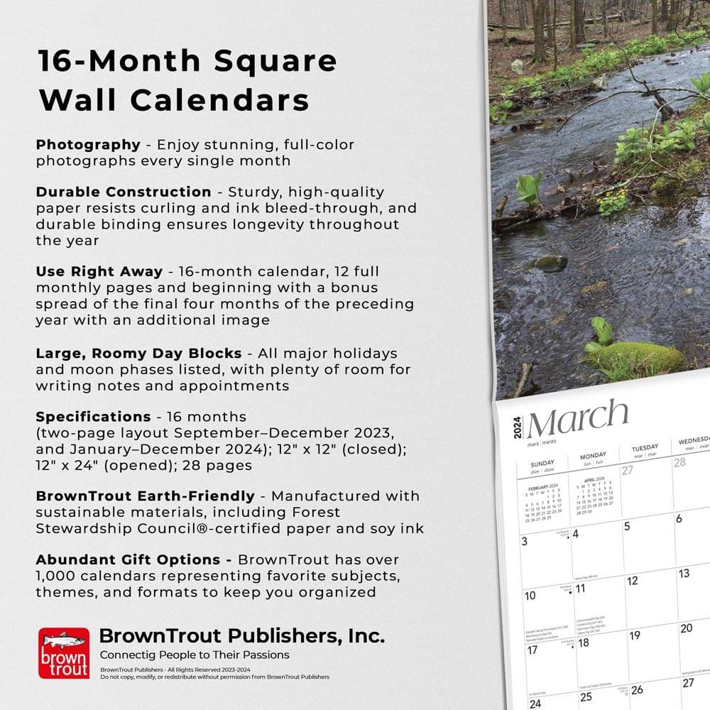 Connecticut Wild and Scenic 2024 Wall Calendar