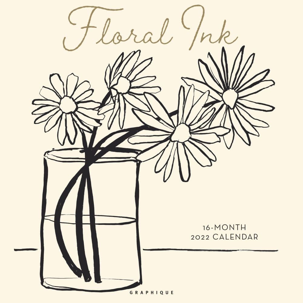 Floral Ink 2022 Wall Calendar