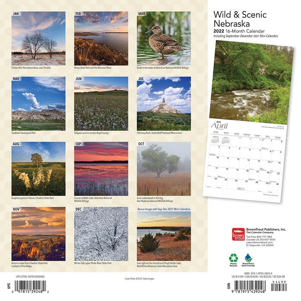 Nebraska Wild And Scenic 2022 Wall Calendar - Calendars.com