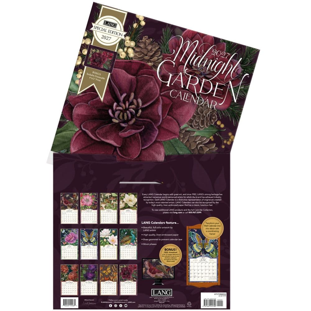 Midnight Garden Special Edition 2027 Wall Calendar Fourth Alternate Image