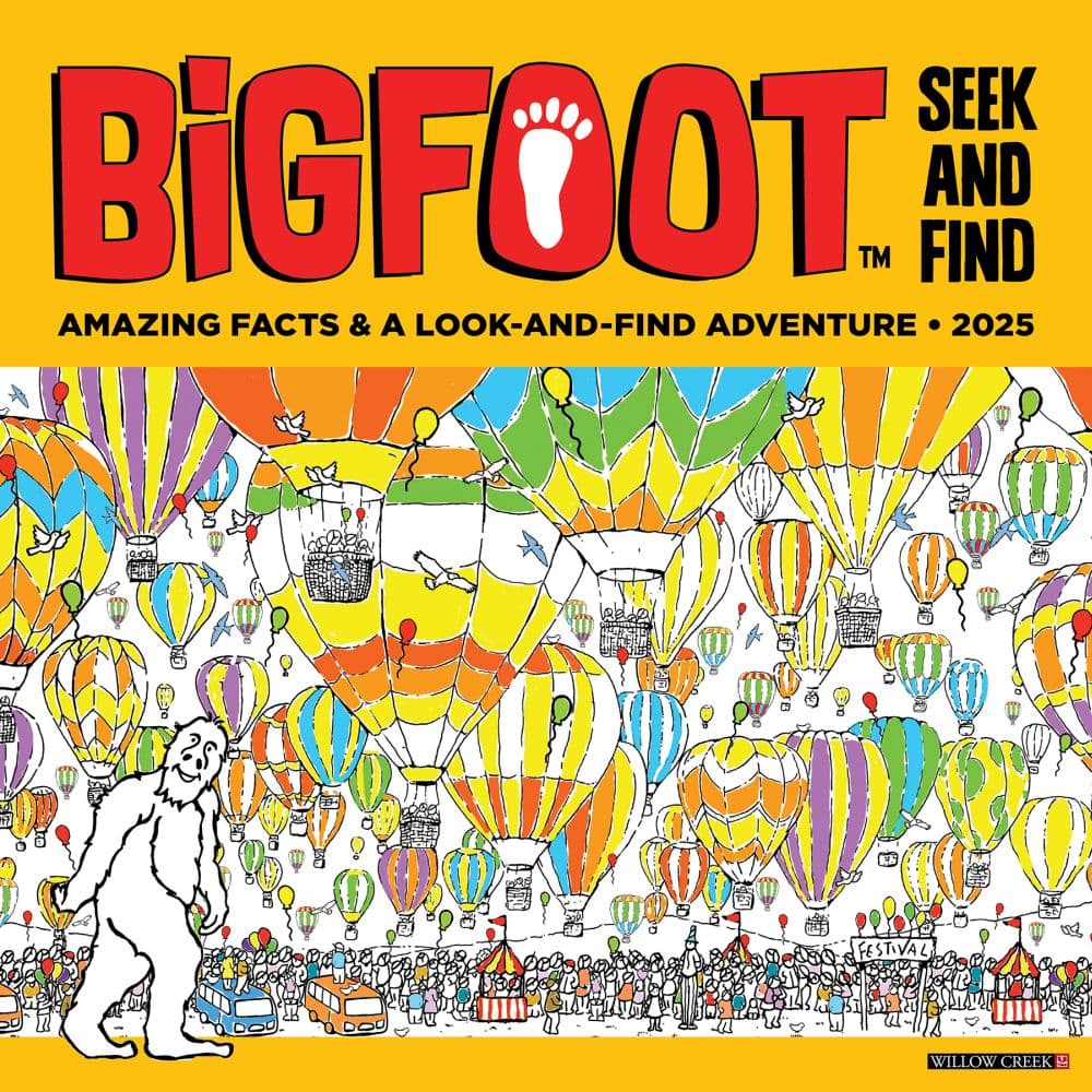 Bigfoot Seek And Find 2025 Wall Calendar