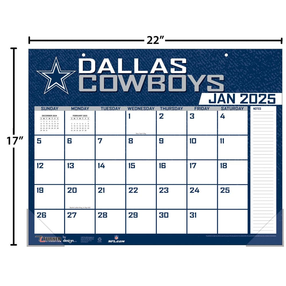 NFL Dallas Cowboys 2025 Desk Pad Fourth Alternate Image