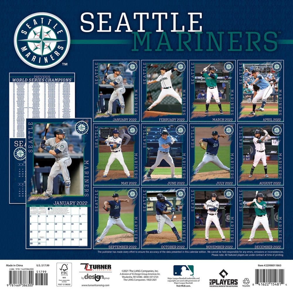 Seattle Mariners 2022 Schedule Mlb Seattle Mariners 2022 Wall Calendar - Calendars.com