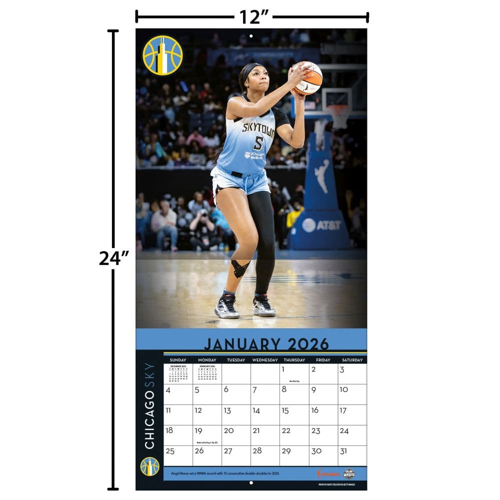 WNBA Chicago Angel Reese 2026 Wall Calendar Fourth Alternate Image