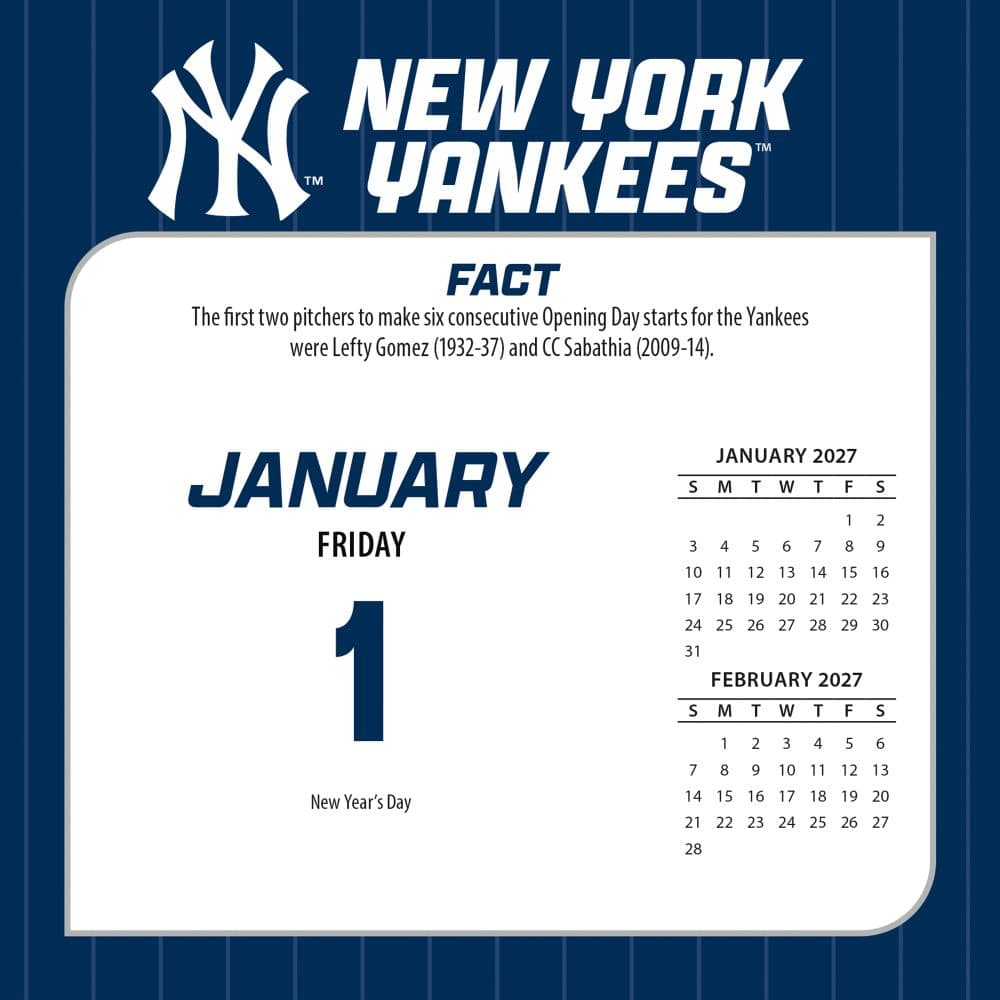 MLB New York Yankees 2027 Desk Calendar Second Alternate Image