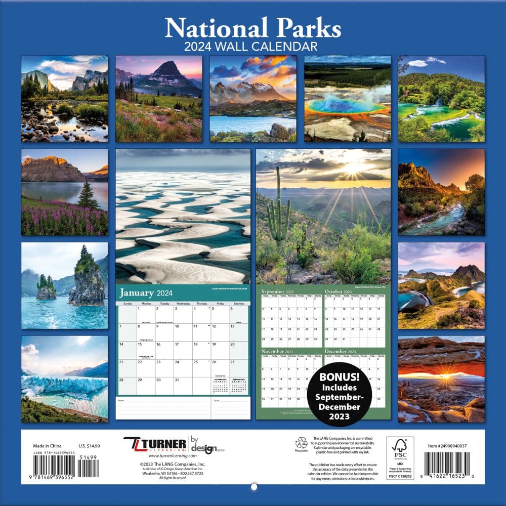 National Parks 2024 Wall Calendar