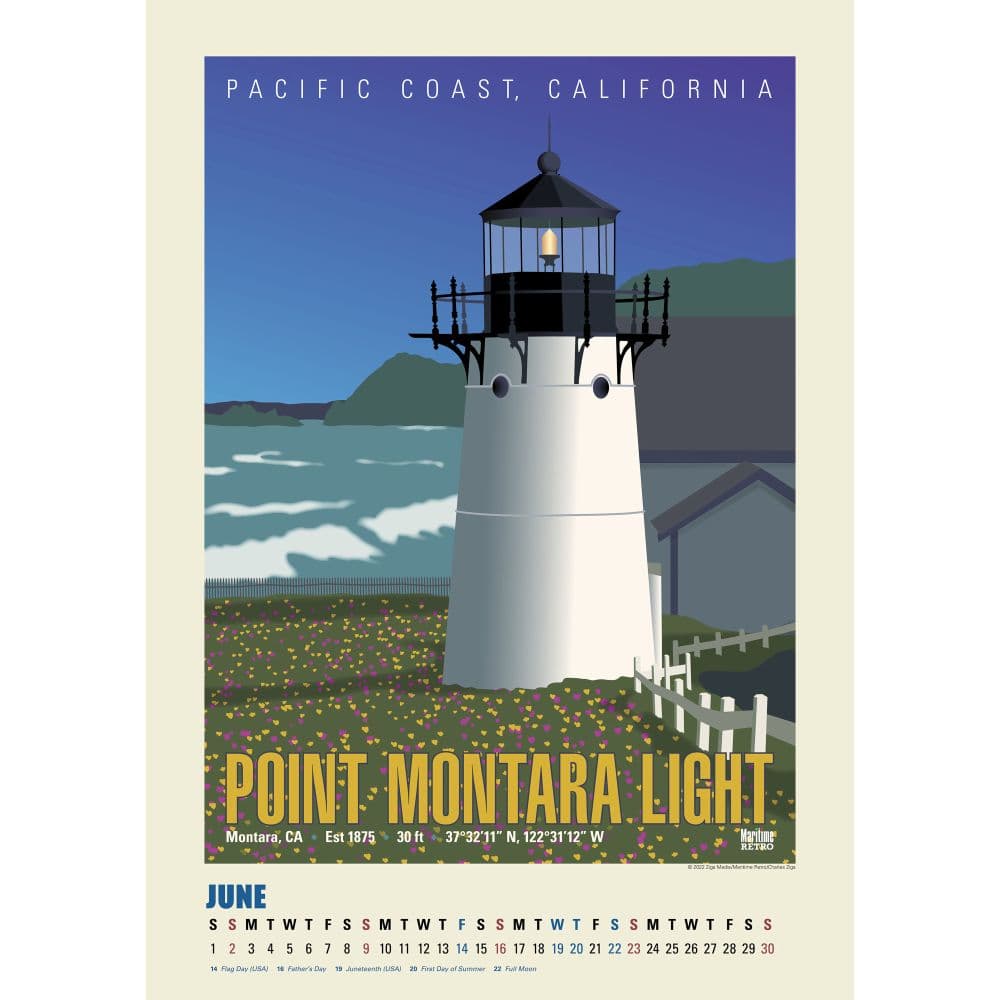 Pacific NW Lighthouses Poster 2024 Wall Calendar Fourth Alternate Image width=&quot;1000&quot; height=&quot;1000&quot;