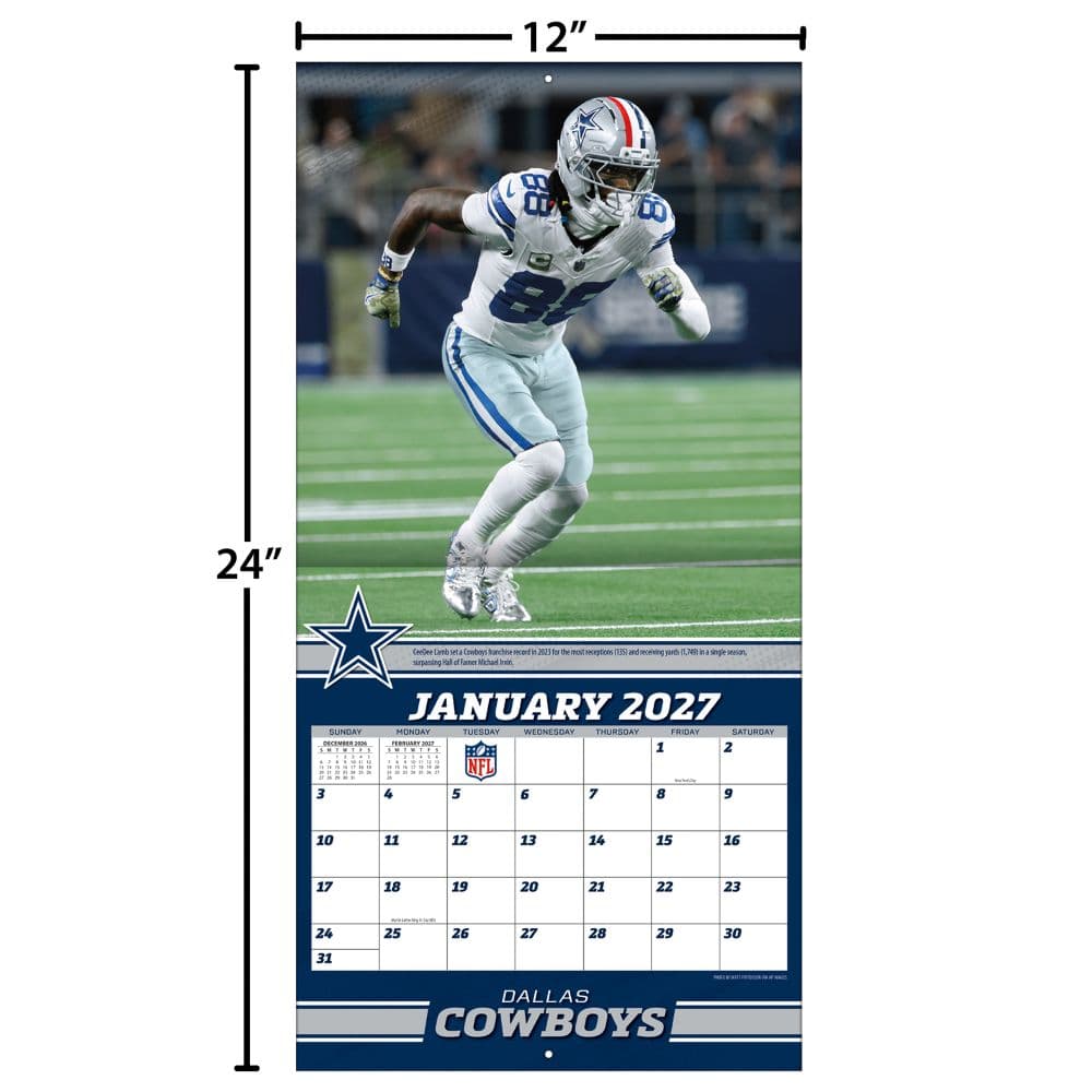NFL Dallas Cowboys CeeDee Lamb 2027 Wall Calendar Fourth Alternate Image