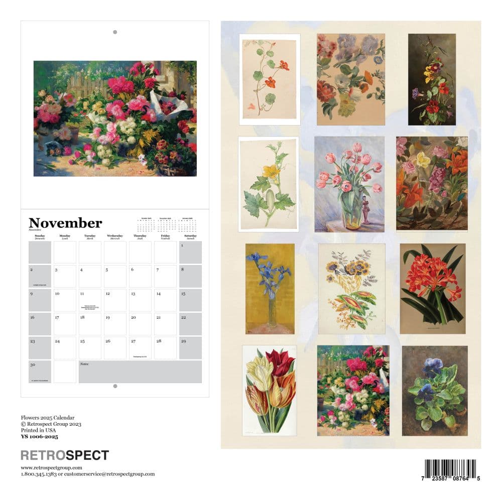 Flowers Square 2025 Wall Calendar