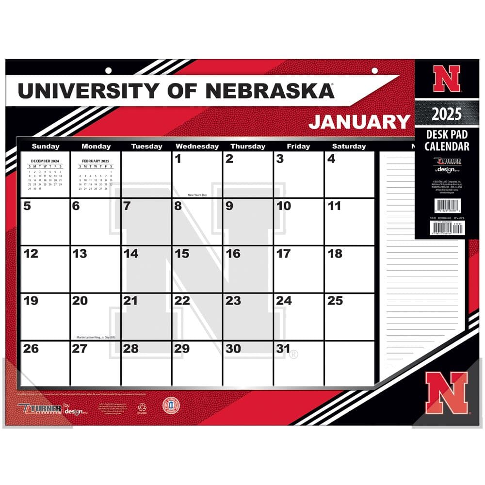 COL Nebraska Cornhuskers 2025 Desk Pad Main Image