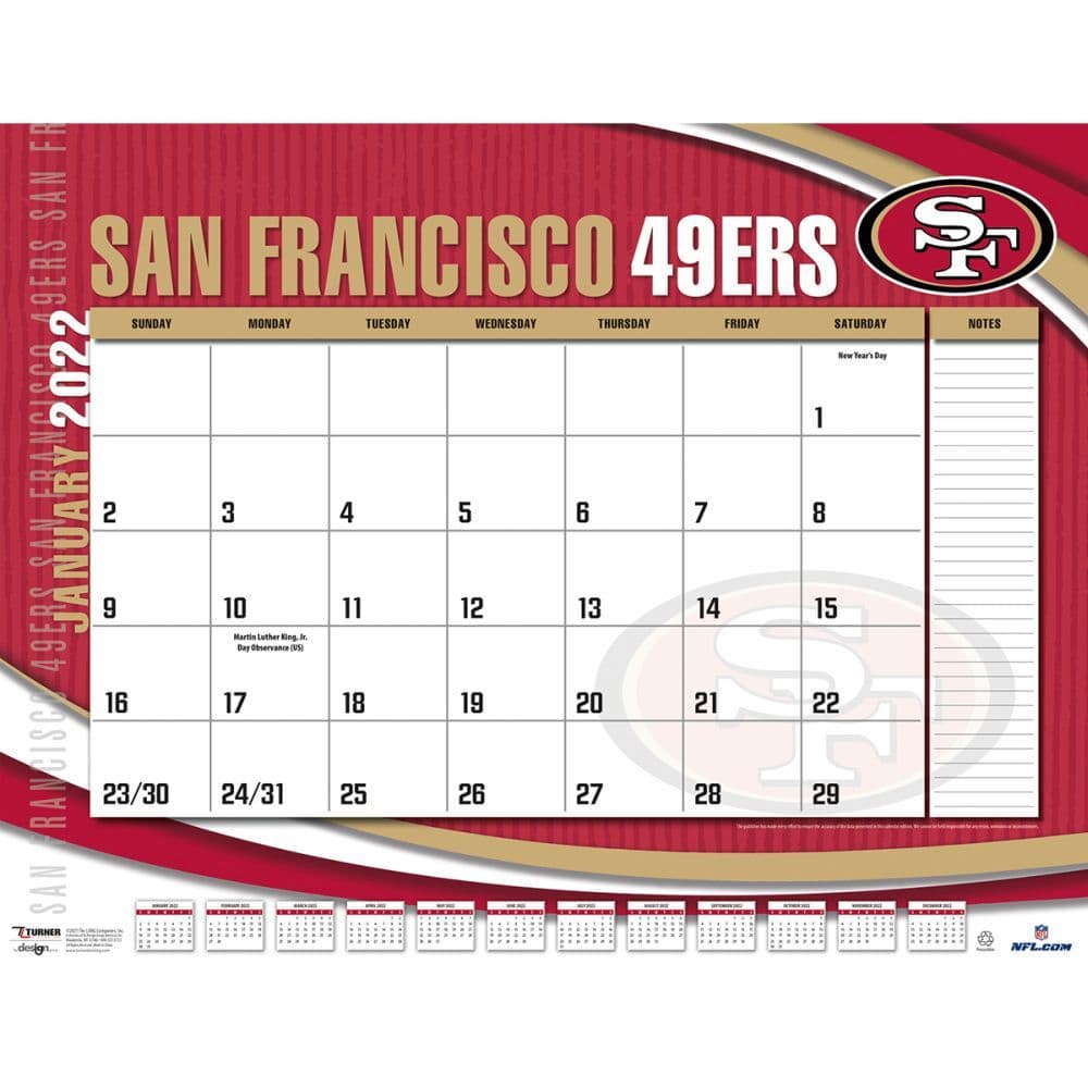 San Francisco 49ers 2022 Calendars | Sports-Calendars.com