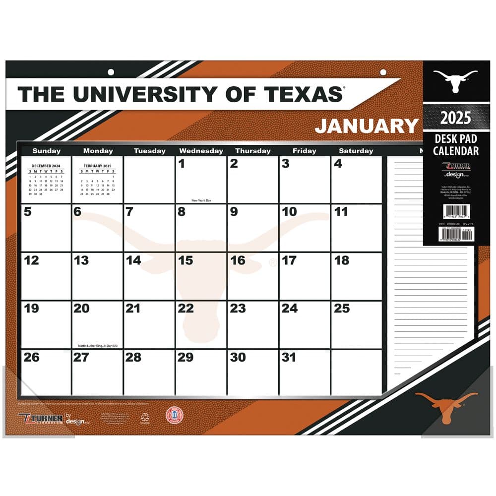 COL Texas Longhorns 2025 Desk Pad