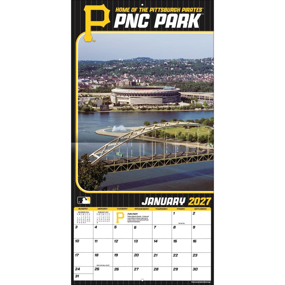 MLB Pittsburgh Pirates PNC Park 2027 Wall Calendar Third Alternate Image