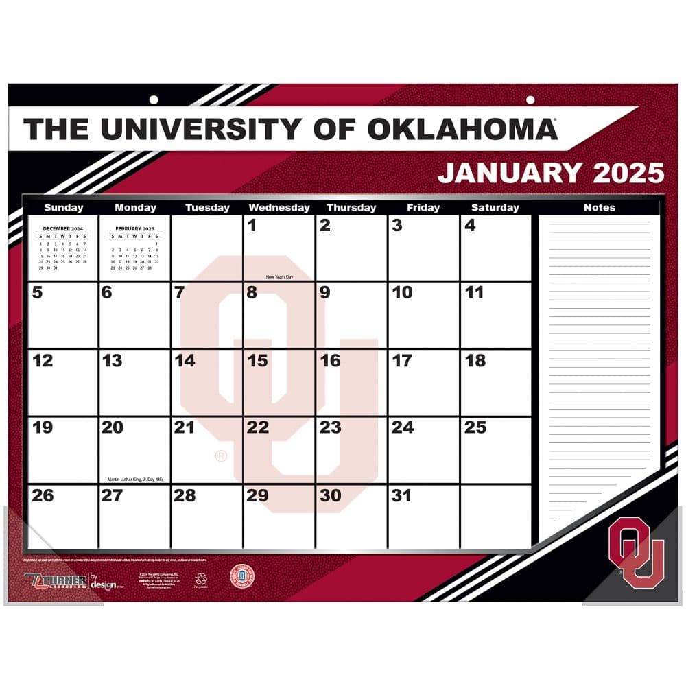 COL Oklahoma Sooners 2025 Desk Pad First Alternate