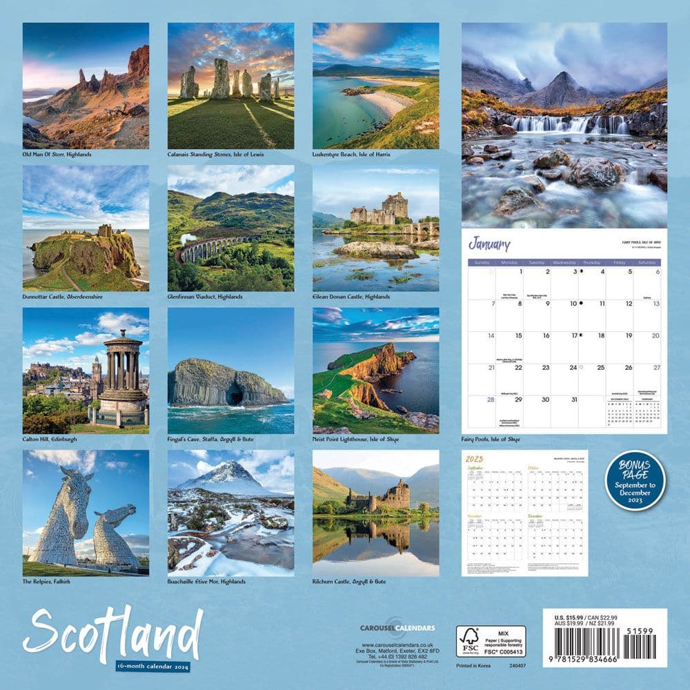 Scotland 2024 Wall Calendar Alternate Image 1