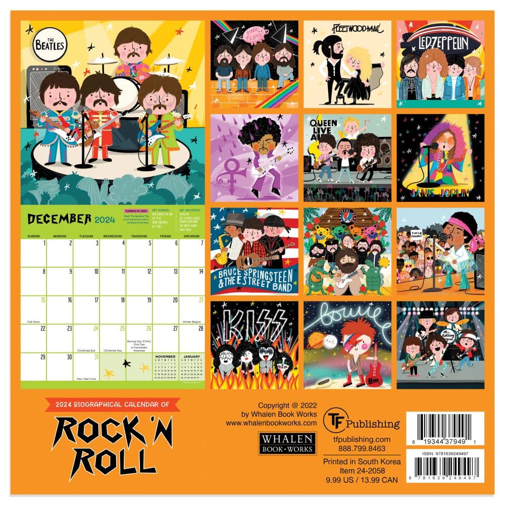 Rock N Roll Biographies 2024 Mini Wall Calendar First Alternate Image width=&quot;1000&quot; height=&quot;1000&quot;