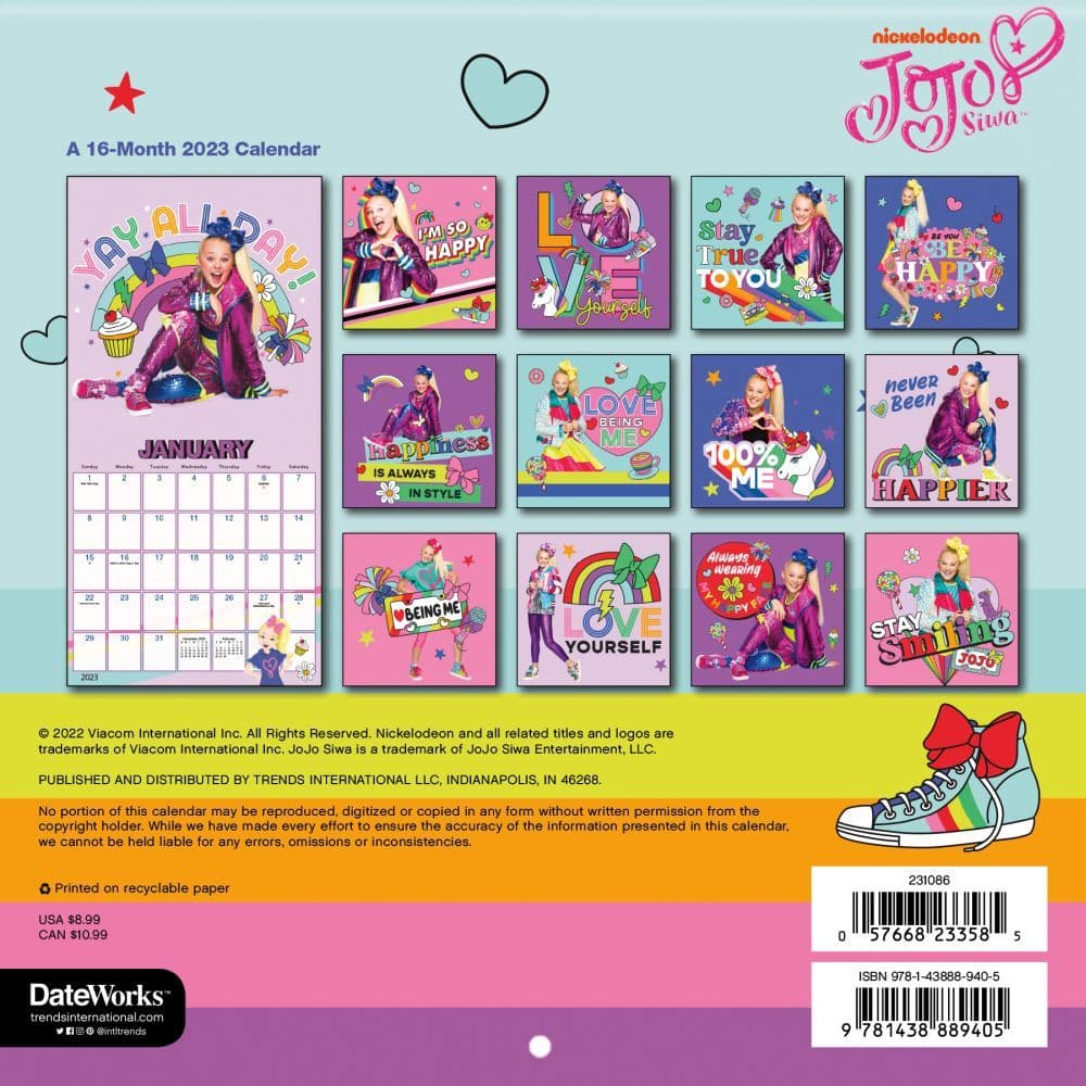 Jojo Siwa 2023 Mini Wall Calendar - Calendars.com