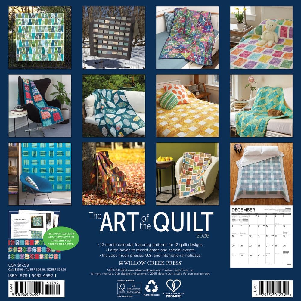 Quilt Art of 2026 Wall Calendar First Alternate Image