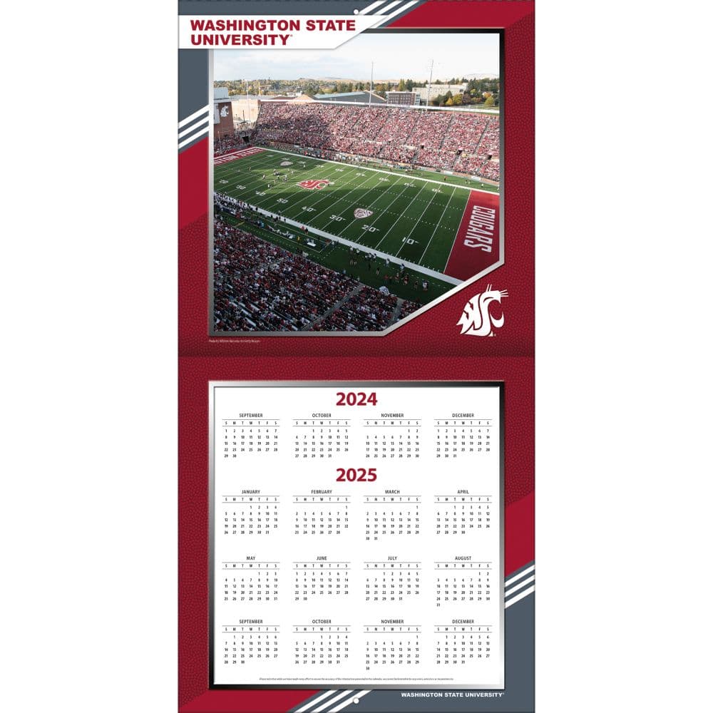 COL Washington State Cougars 2025 Wall Calendar Second Alternate