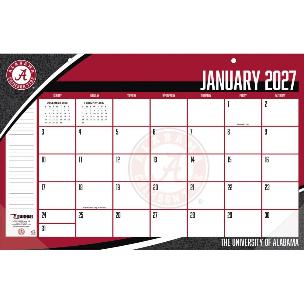 Alabama Crimson Tide 2027 Small Desk Pad First Alternate Image