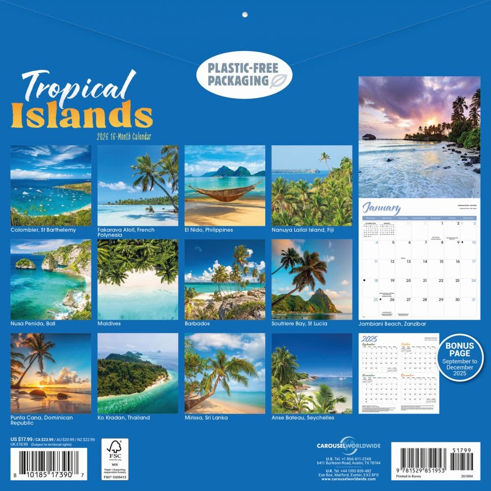 Tropical Islands 2026 Wall Calendar First Alternate Image