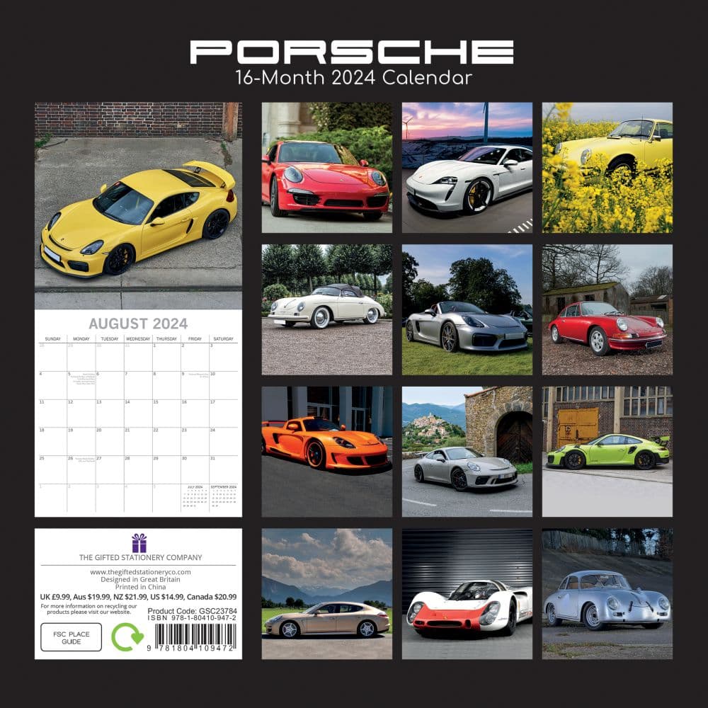 Porsche 2025 Wall Calendar