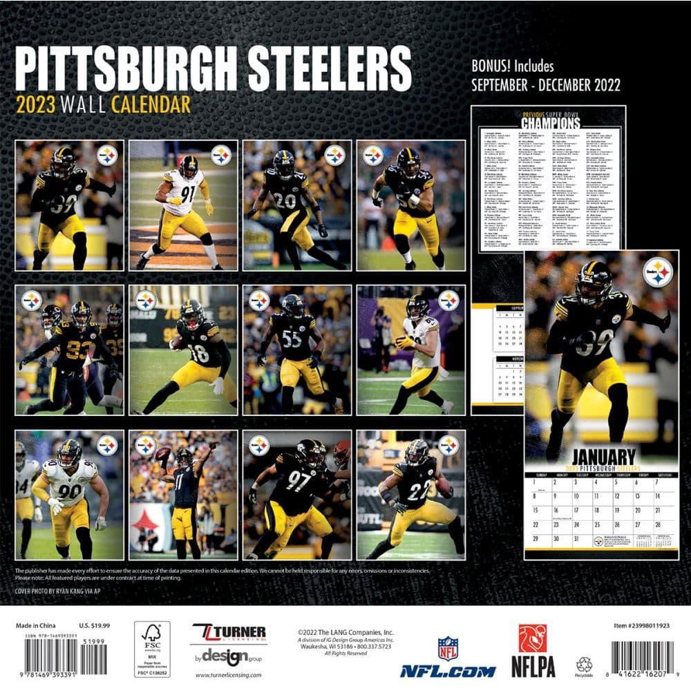 Pitt Academic Calendar 2023 Nfl Pittsburgh Steelers 2023 Wall Calendar - Calendars.com