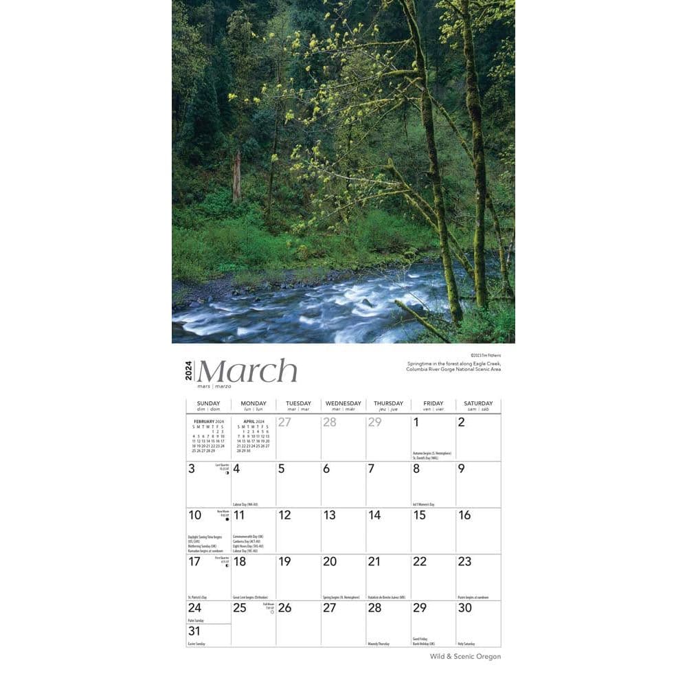 Oregon 2024 Mini Wall Calendar