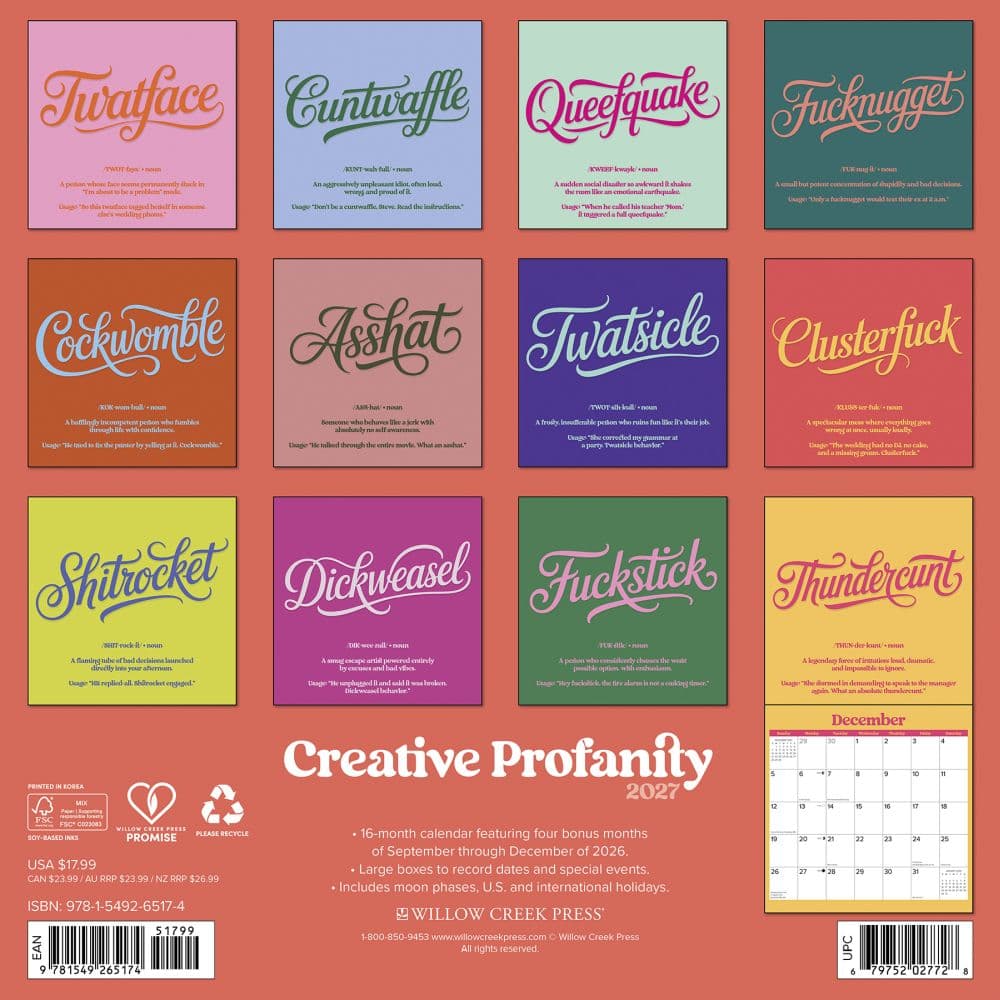 Creative Profanity 2027 Wall Calendar First Alternate Image