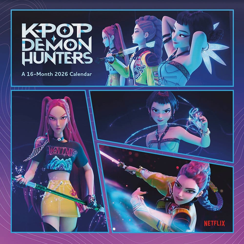 image KPop Demon Hunters 2026 Wall Calendar Main Product Image