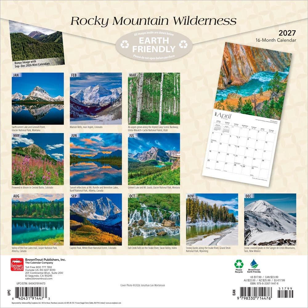 Rocky Mountain Wilderness 2027 Wall Calendar First Alternate Image