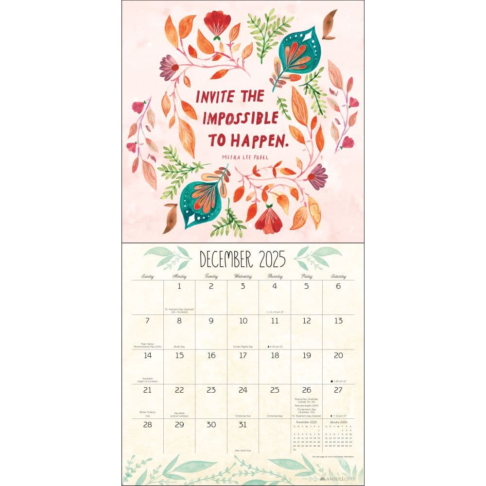 Universe is Stitched by Meera Lee Patel 2025 Wall Calendar Third Alternate Image