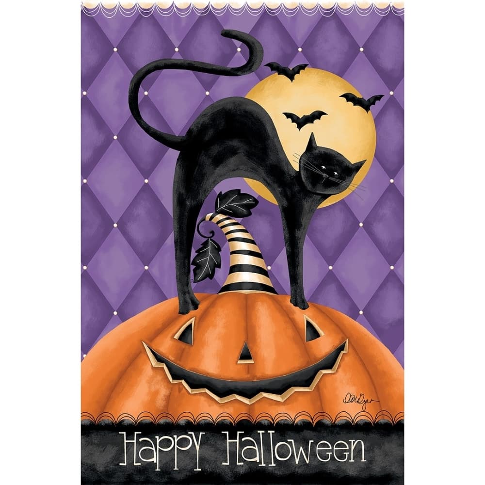 Happy Halloween Outdoor Flag-Mini - 12 x 18 by LoriLynn Simms