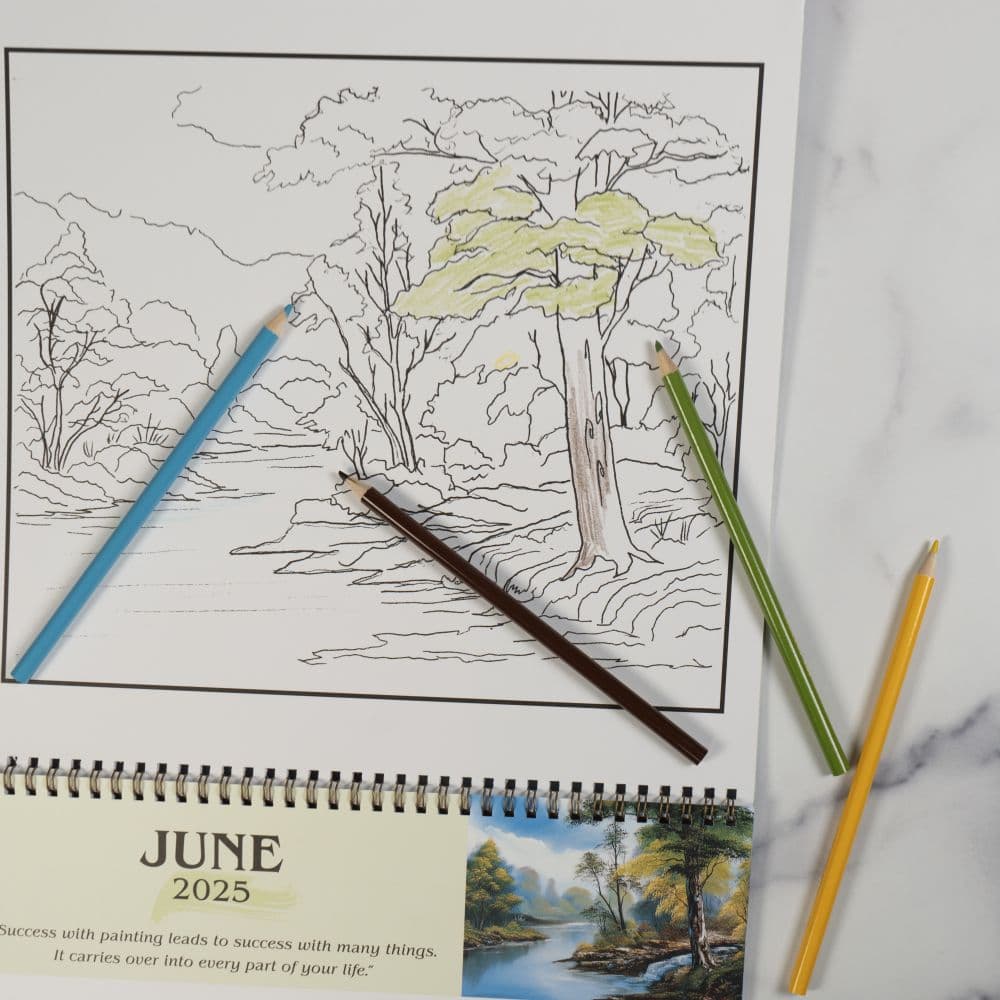 Bob Ross Coloring 2025 Wall Calendar Sixth Alternate Image width=&quot;1000&quot; height=&quot;1000&quot;