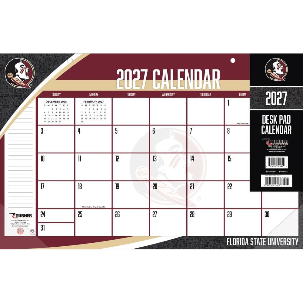 image Florida State Seminoles 2027 Desk Pad Main Product Image