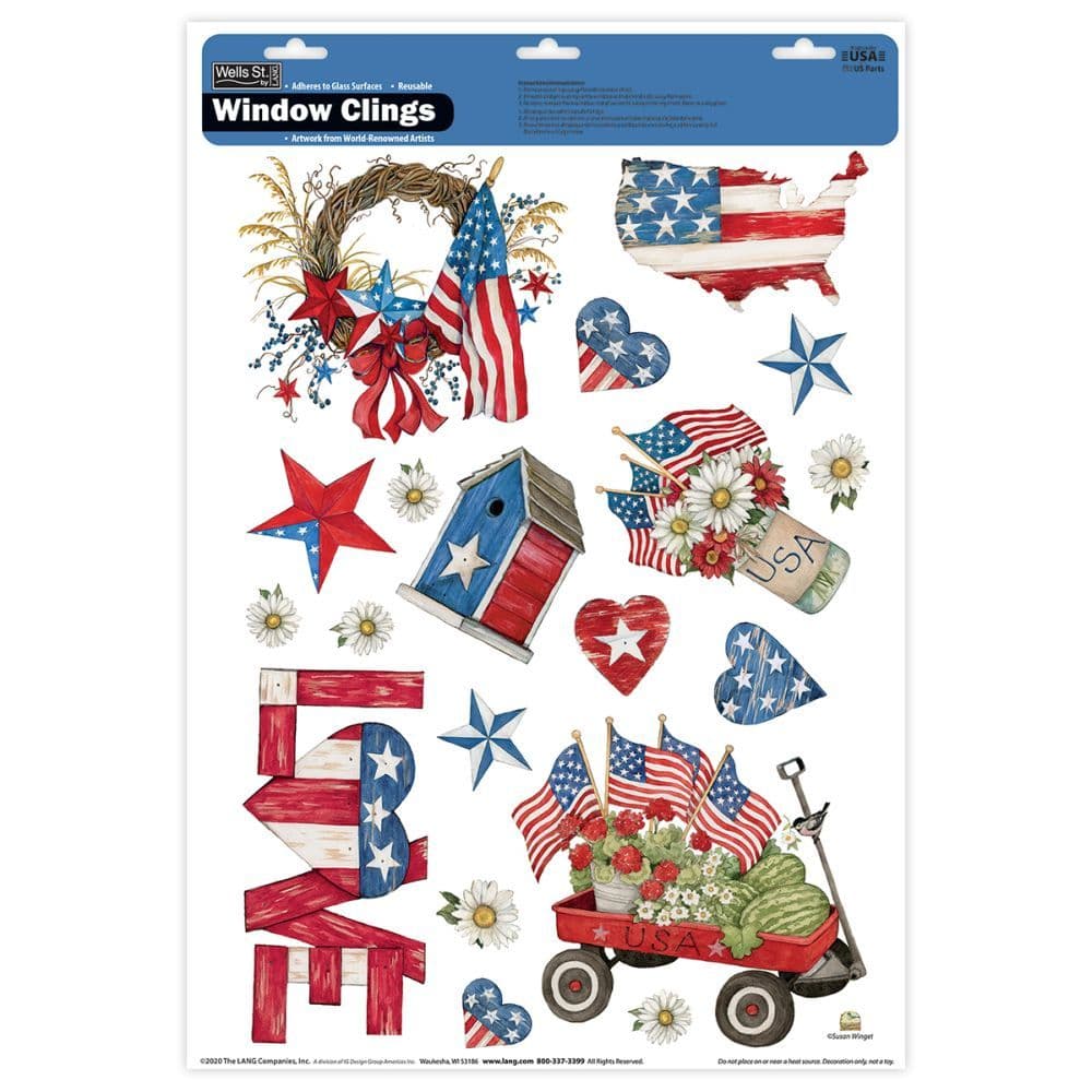 Old Glory Window Cling by Susan Winget