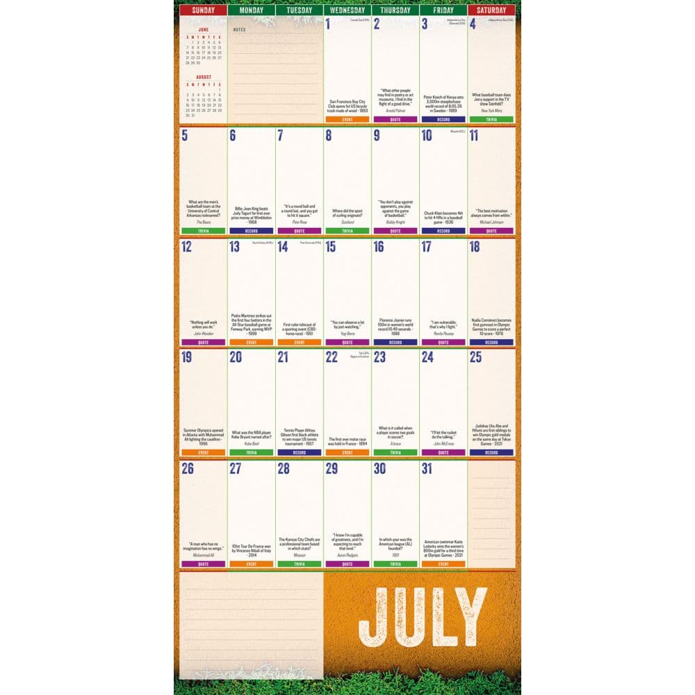 Sports Facts and Trivia 2026 Wall Calendar Third Alternate Image