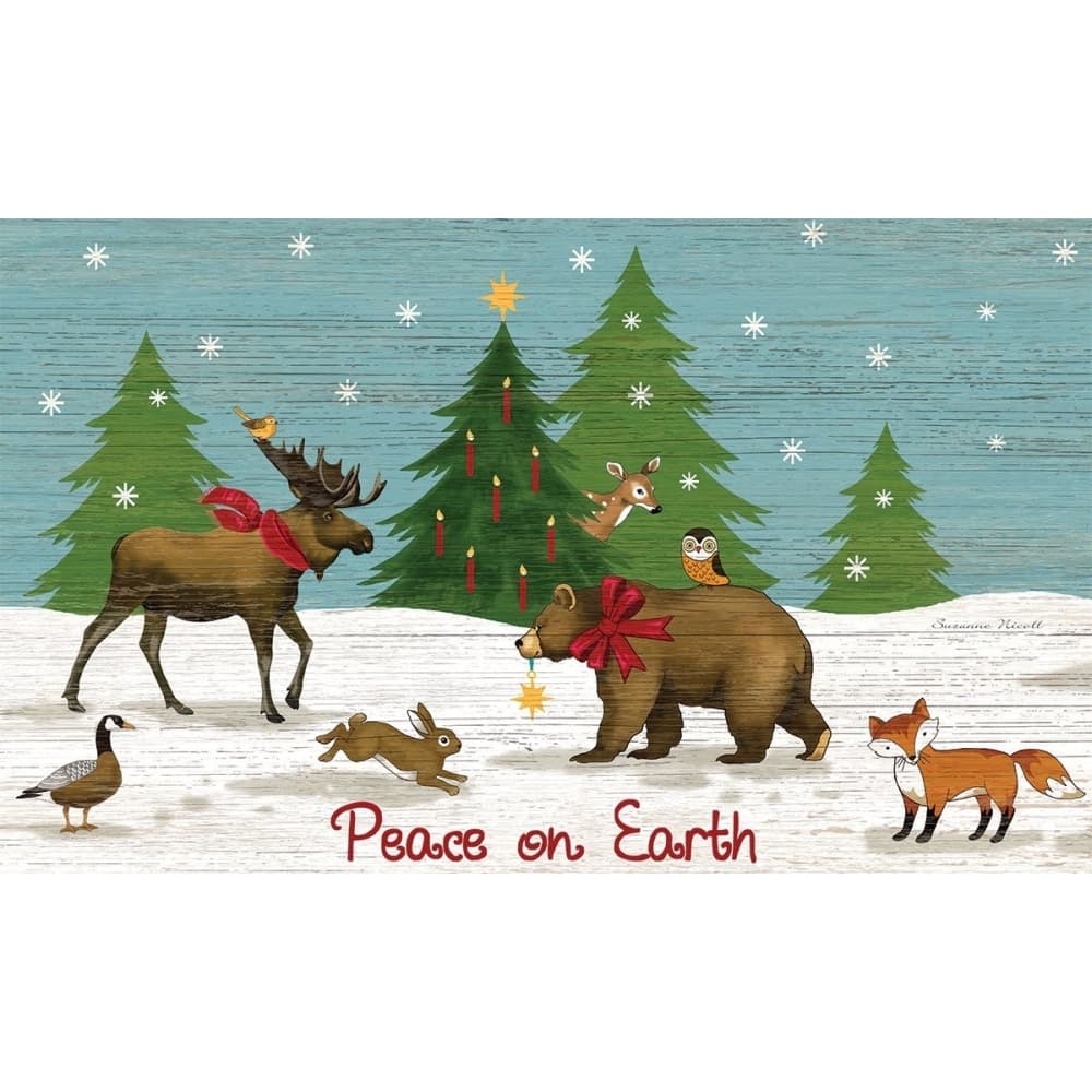 Woodland Winter Door Mat by Suzanne Nicoll
