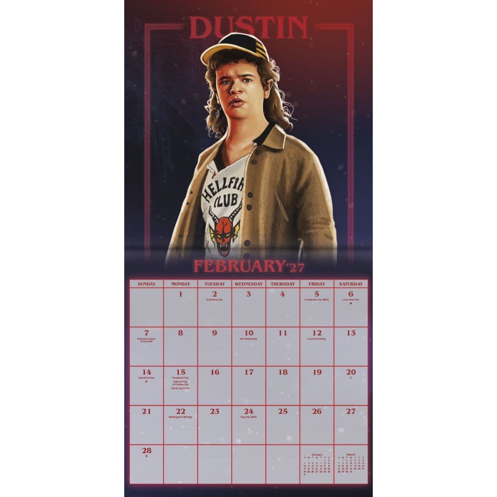 Stranger Things 2027 Mini Wall Calendar Third Alternate Image