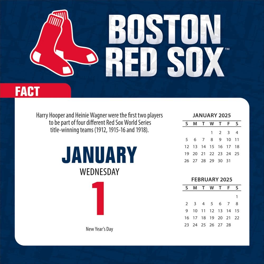 MLB Boston Red Sox 2025 Desk Calendar First Alternate Image