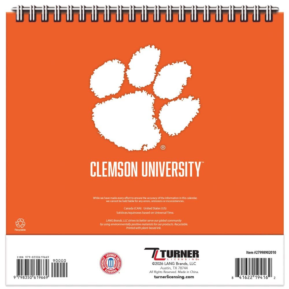Clemson Tigers 2027 Easel Desk Calendar Third Alternate Image
