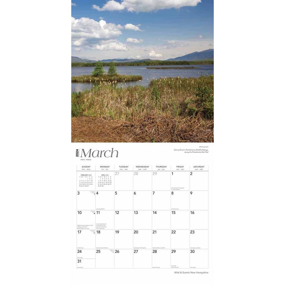 New Hampshire Wild and Scenic 2024 Wall Calendar