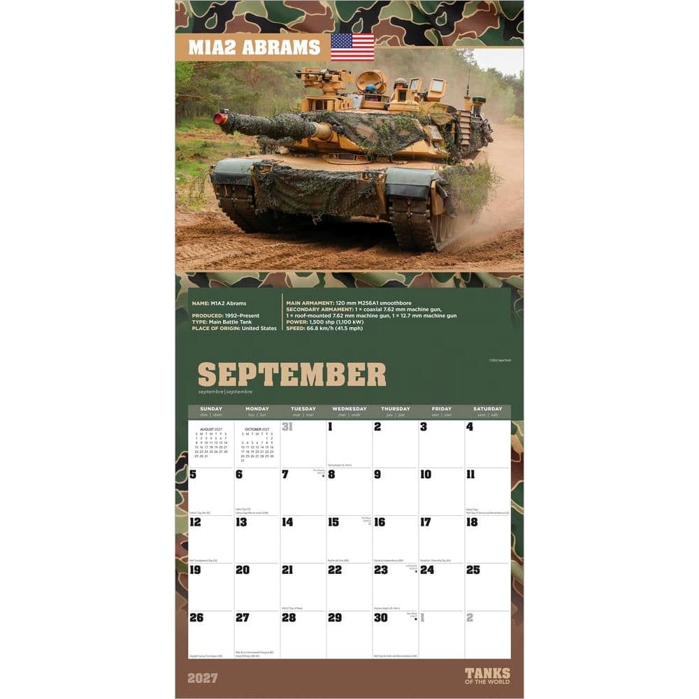Tanks Of The World 2027 Wall Calendar Third Alternate Image