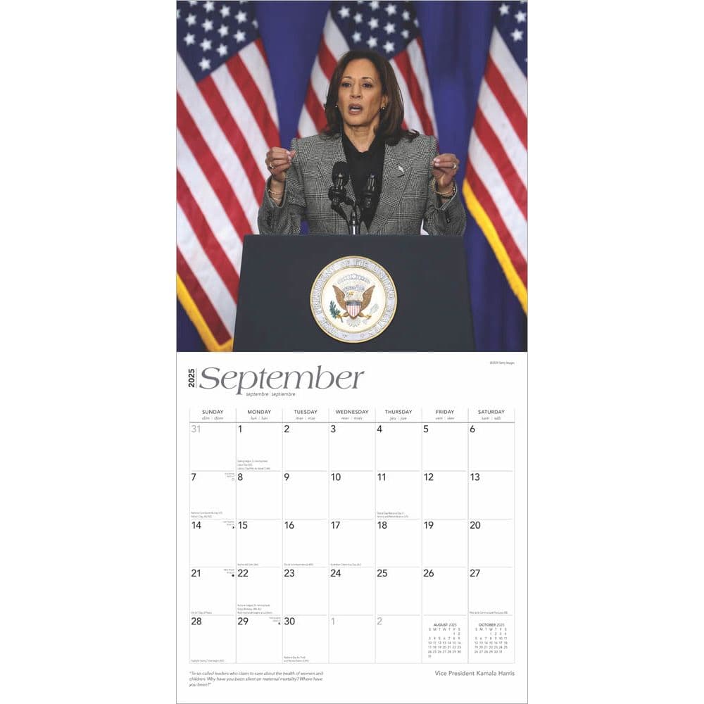 Vice President Kamala Harris 2025 Wall Calendar Third Alternate Image