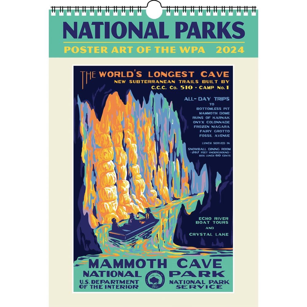 National Parks Poster Art WPA 2024 Wall Calendar