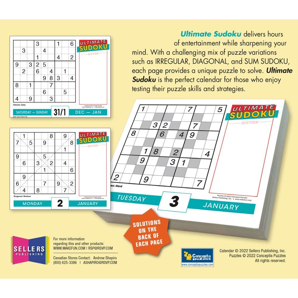 Ultimate Sudoku 2023 Desk Calendar - Calendars.com