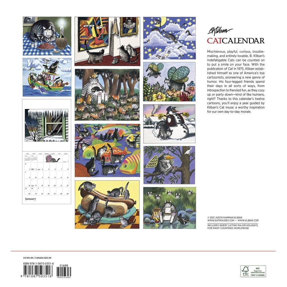 Kliban Cat 2022 Special Edition Wall Calendar - Calendars.com