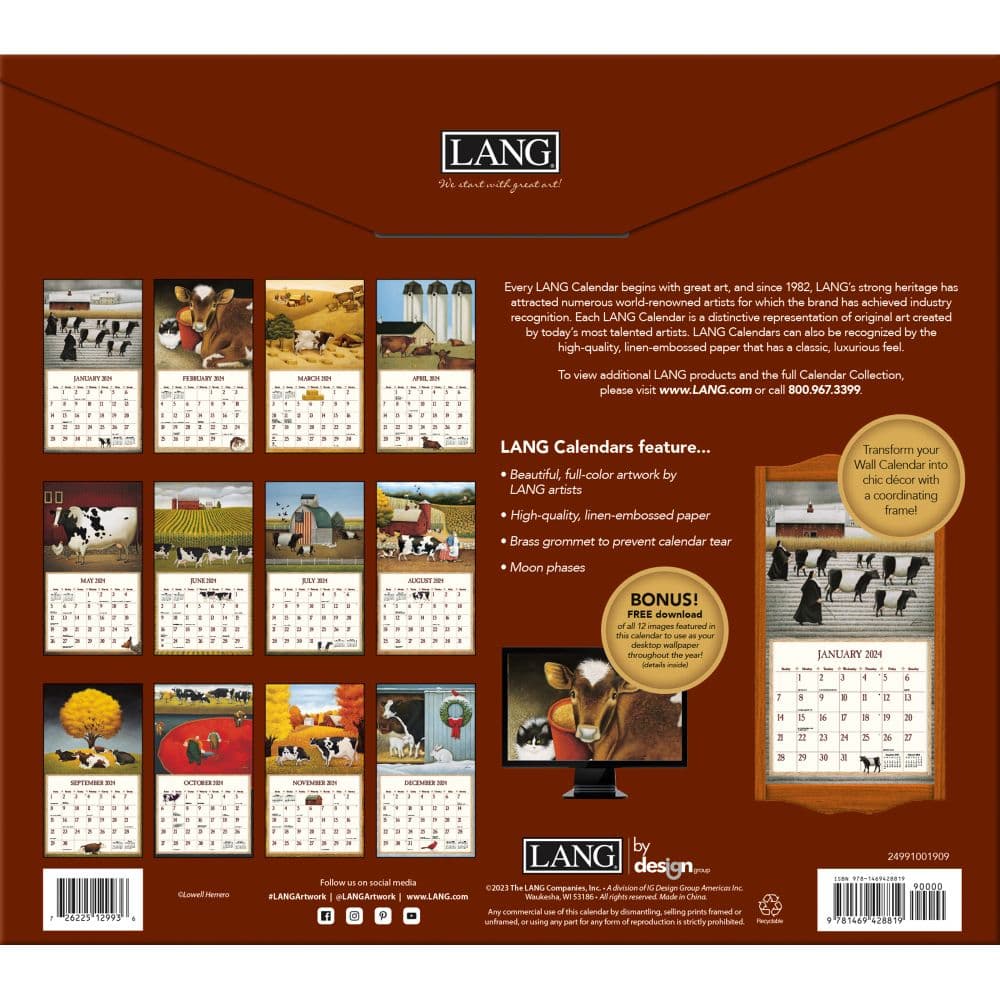 Cows Cows Cows 2024 Wall Calendar