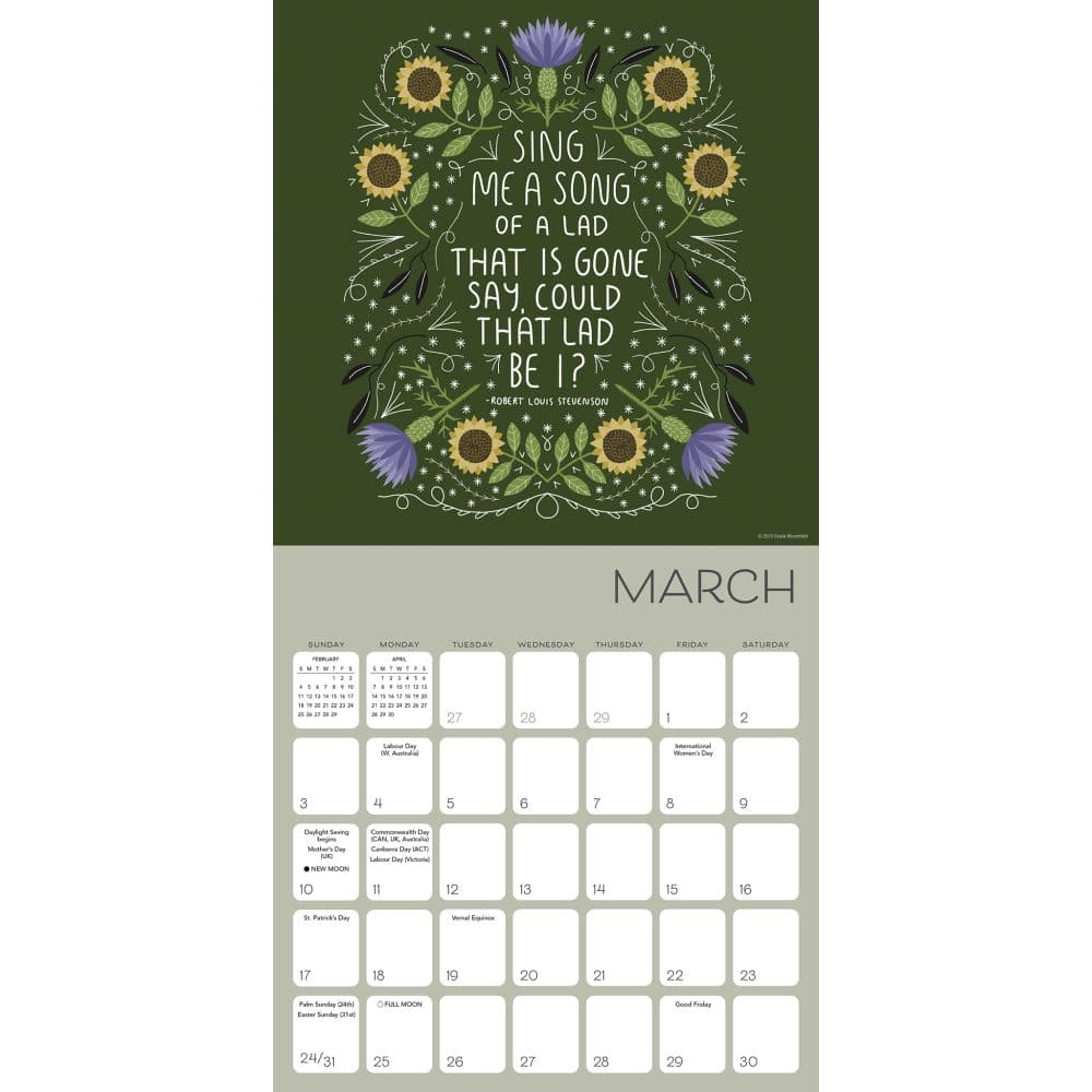 Living An Inspired Year By Bloomfield 2024 Wall Calendar